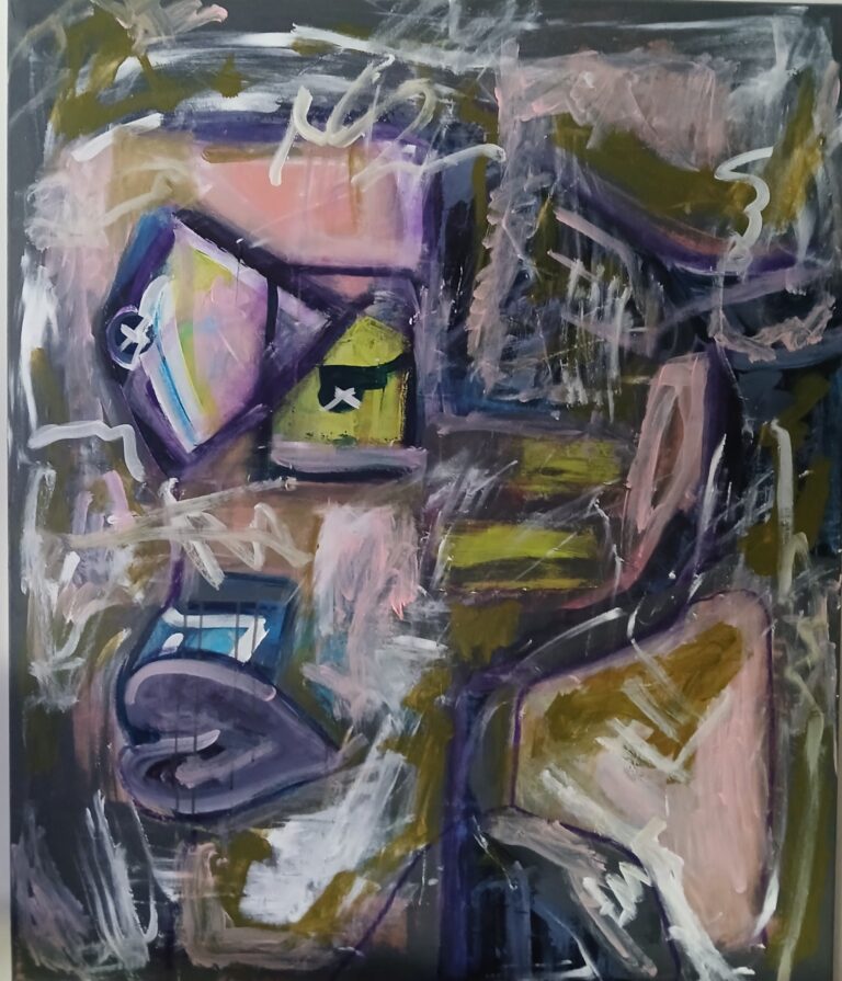 “Seeress” abstract painting by Tania Miliou about humanity’s separation from nature.