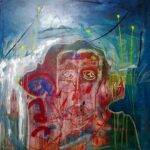 The Wise Man &ndash; abstract acrylic painting about knowledge by Tania Miliou