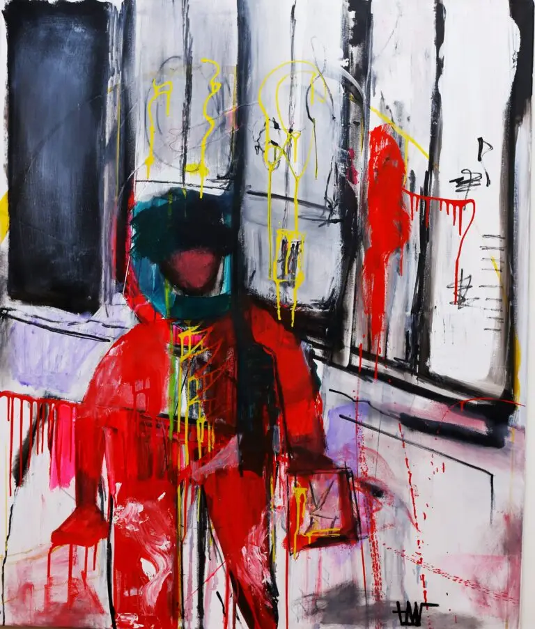 abstract symbolic painting of passing through life